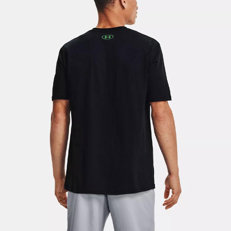 Under Armour Повседневная прямая футболка с принтом из эластичного материала для мужчин, цвет черный 1329582-004