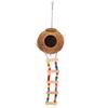 Coconut Husk Parrot Birds Nest Swing Bed Cave Toys with Ladder  Natural Happy House Pet Supply