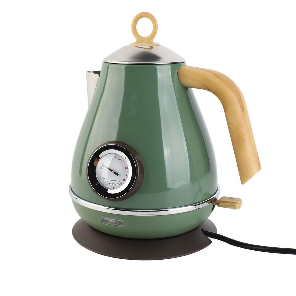 1.7L Electric Kettle Retro Wood Grain Dry Boil Protection Home Electric Kettle with Temperature
