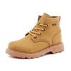 Осенние модные желтые рабочие ботинки для мужчин 2024 года, удобные ботинки на платформе для мужчин, модные высокие кожаные ботинки для мужчин, повседневная походная обувь