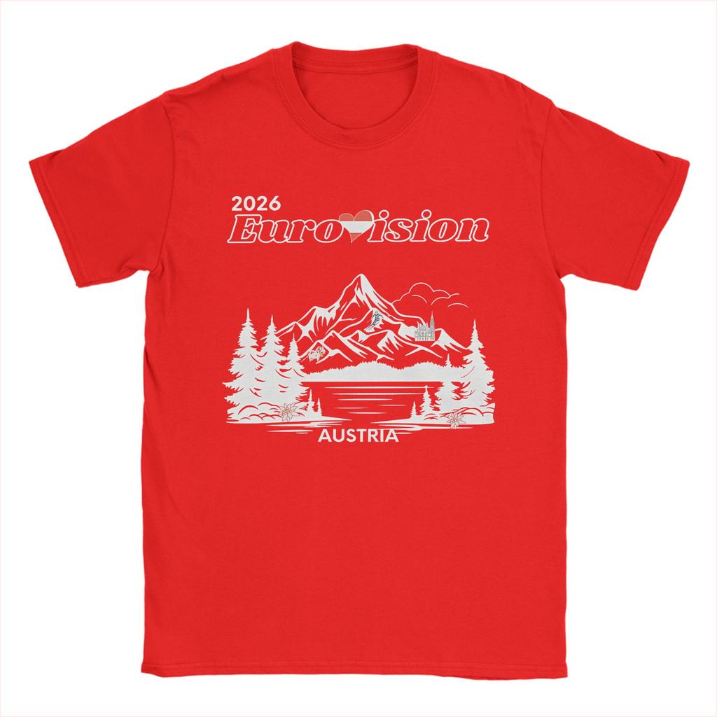 Eurovisions Song Contest 2026 Outfit Unisex T Shirts Pure Cotton Tee Graphic Printing Tshirt Clothing