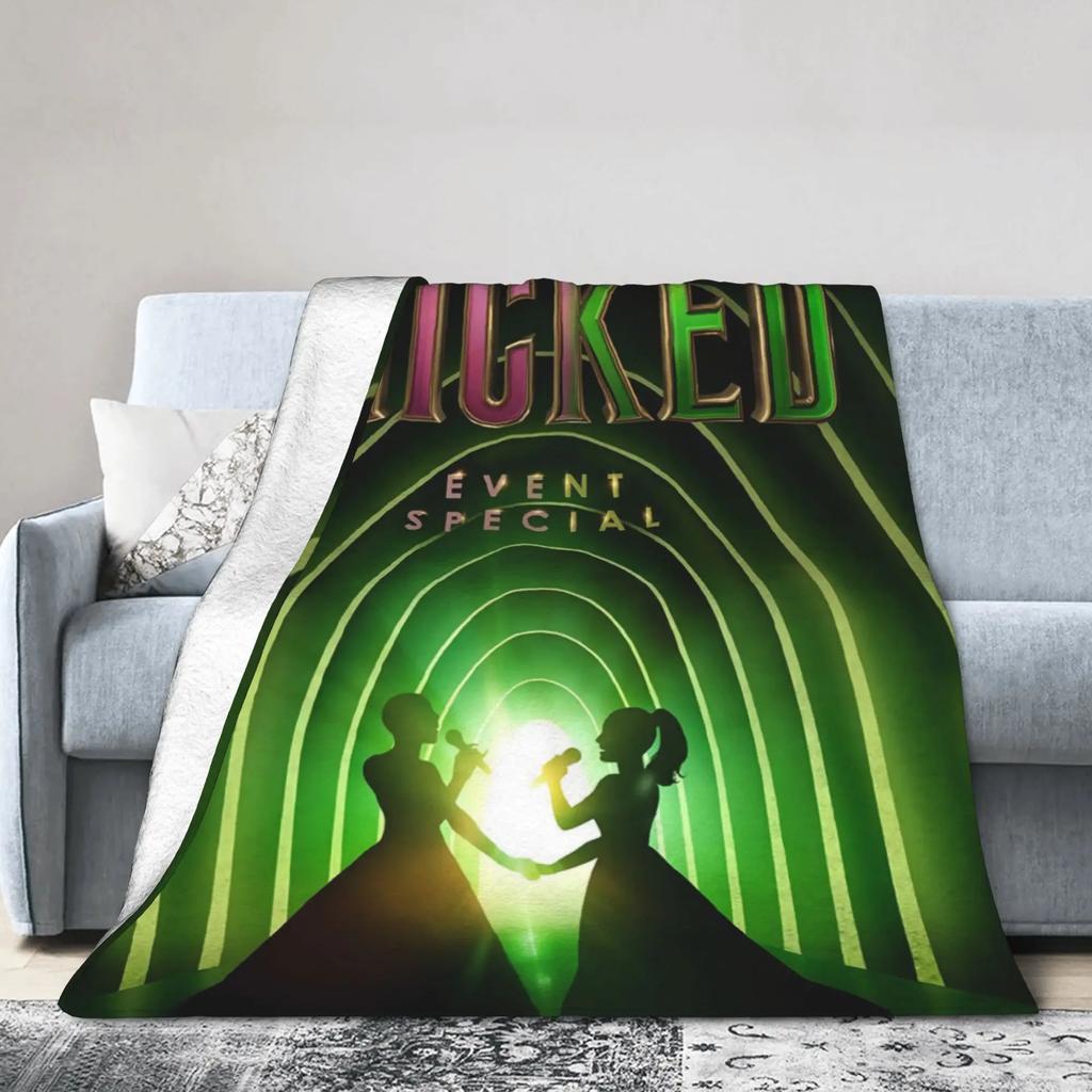 Wicked Elphaba Soft Plush Throw Blanket for Kids and Adults Flannel Couch Bed Sofa Cover with Graphic Design