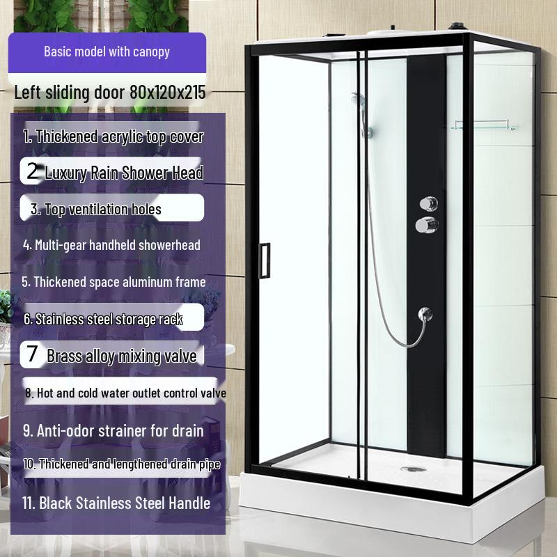 Luxury Waterproof Rectangular Tempered Glass Shower Partition Screen for Hotel Bathrooms