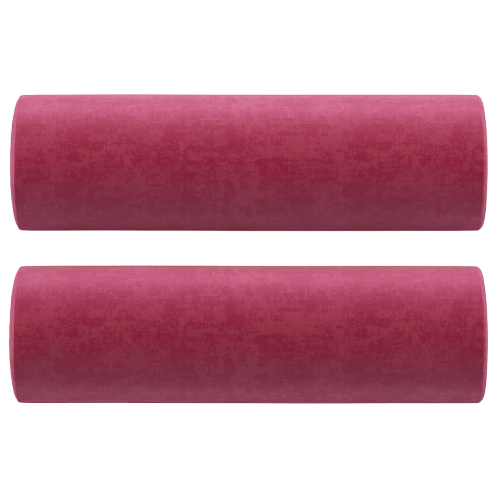 Vidaxl 3-Osobowa Sofa Z Poduszkami, Winna Czerwień, 180 Cm, Aksamit