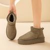 Snow Boots Women's New Winter Real Fur Integrated Fleece Thickened Cotton Shoes Thick Sole Heightening Warm Short Boots