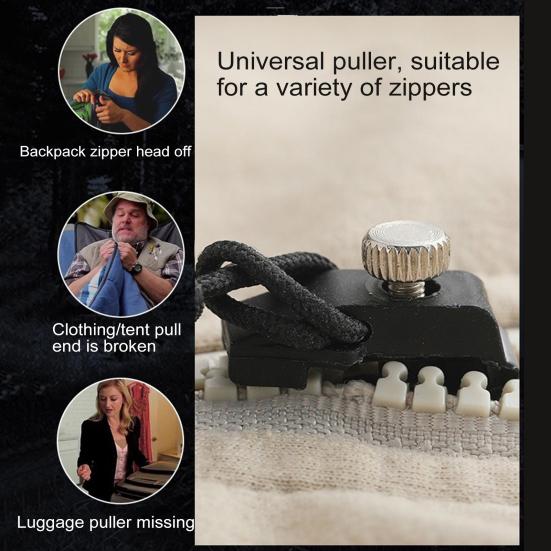10Pcs Instant Zipper Repair Kit Coats Boots Luggage Bag Universal Zipper Slider Repairer Metal Zipper Pull Head Replacement Accessories