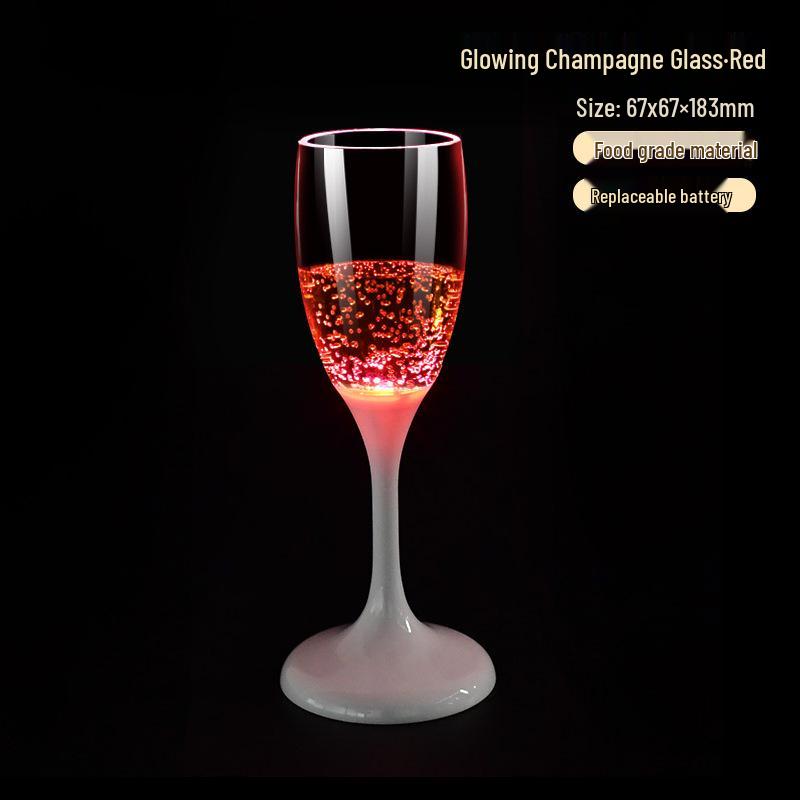 Светодиодный бокал для шампанского из пищевого пластика - Оригинальная атмосфера, свадебный банкет, винный бокал