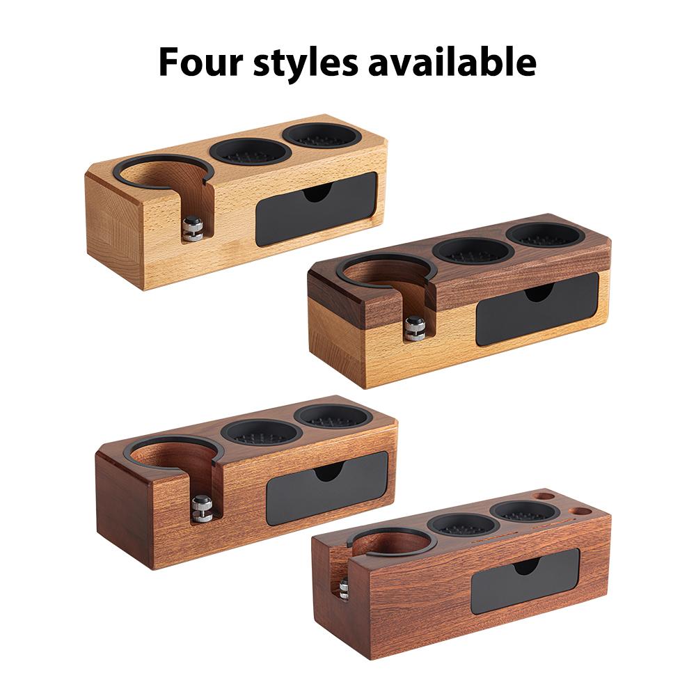 Деревянная станция для темперирования эспрессо, держатель для темперирования эспрессо, 3 отверстия, для 51-58 мм, универсальная