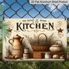 2D плоский Металлическая табличка «Кухня — сердце дома», Винтажная алюминиевая табличка, Декорация для настенного искусства, Настенный декор, Декор комнаты, Декор дома