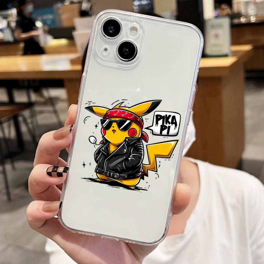 Чехол E-54 Pokemon Pikachu для iPhone 7 8 11 12 13 14 15 16 Pro Max Plus Mini Xiaomi Redmi A3 9A 9C 10A 10C 13C Note 9 11 Realme Narzo C30 C55