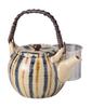 Hasami Ware Earthenware Pot with Two Colors and Ten Grass 5 Super Stainless Steel Tea 73615 Patterns, No. (with Strainer)
