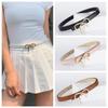 Y2k PU Leather Waistband Waist Belt Thin Belt Sweet Bow Belt Female/Girls