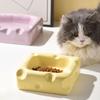 Миска для корма для кошек, устойчивая к опрокидыванию, миска для корма для собак в форме сыра, симпатичная керамическая миска для кошек для помещений