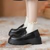 Женские лоферы на платформе из мягкой кожи, весна 2024, новая модель, туфли JK на одной педали, туфли из маленькой кожи на короткой платформе, увеличивающие рост, в британском стиле