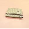 Ladies Simple Fashion Woven Pattern Zipper Wallet Women Portable Mini Coin Purse Bank Credit Card Holder ID Pouch with Keychain