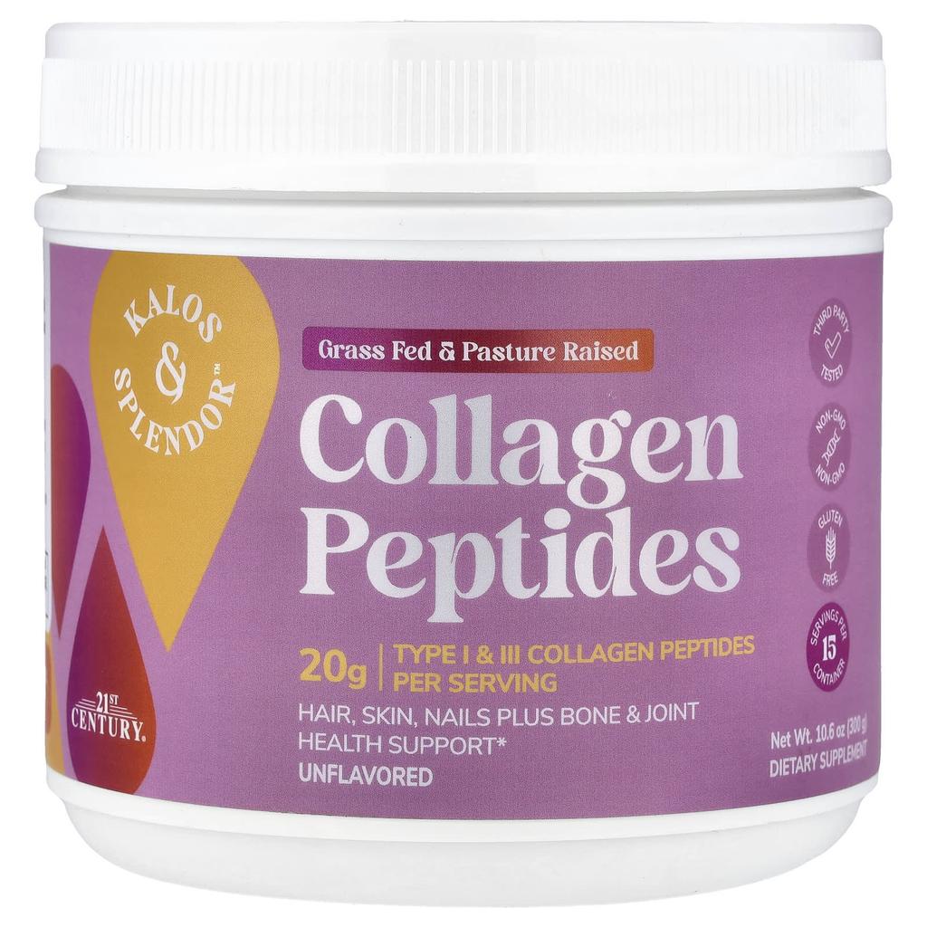 21st Century Kalos & Splendor™ Collagen Peptides, Unflavored, 300g (10.6oz)