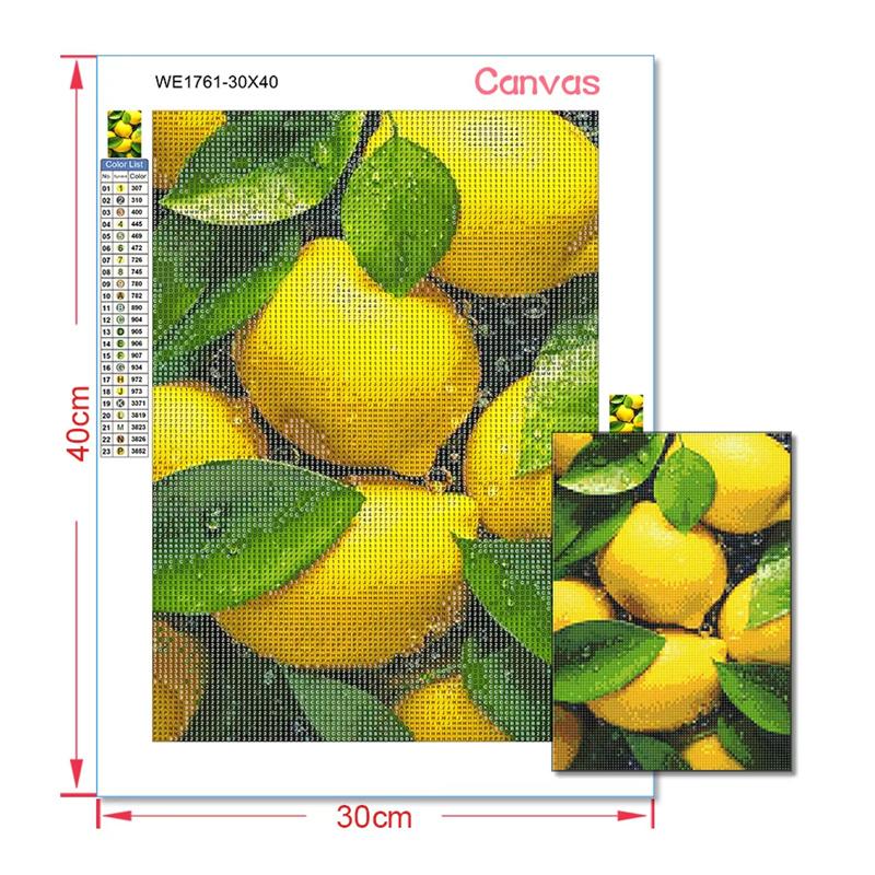Fruit Diamond Painting Strawberry Lemon Picture Full Diamond Mosaic Cross Stitch Kit Art DIY Kitchen Restaurant Home Decoration