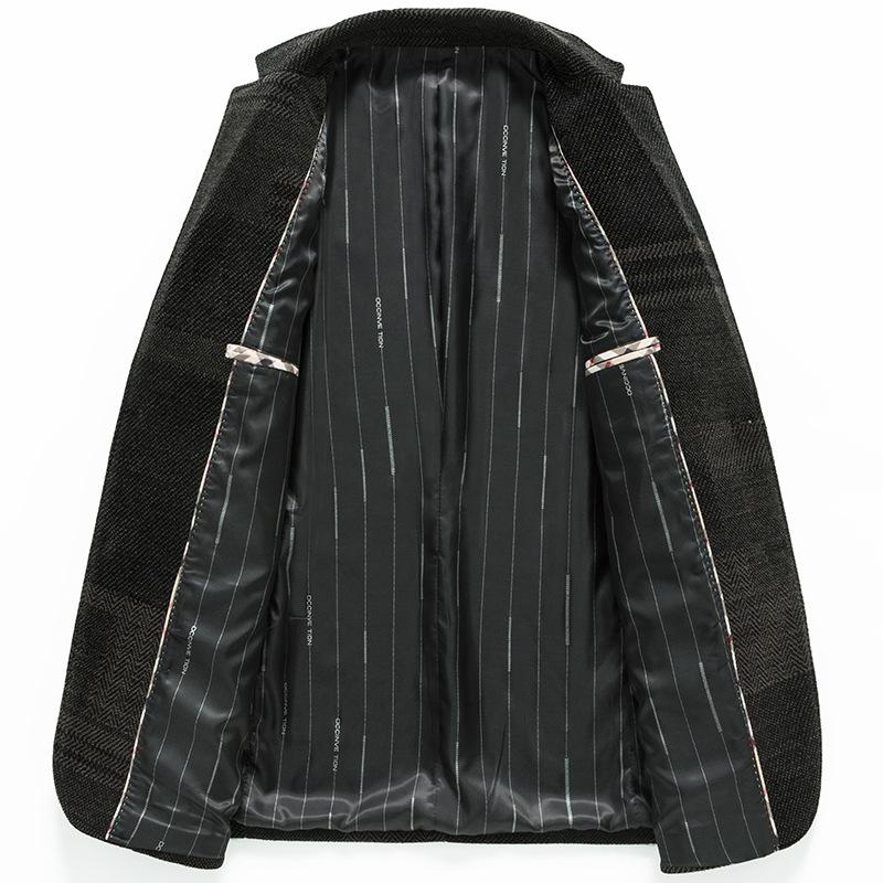 Мужская куртка Chenier Весна и осень Маленький деловой костюм Повседневный шерстяной однобортный мужской пиджак