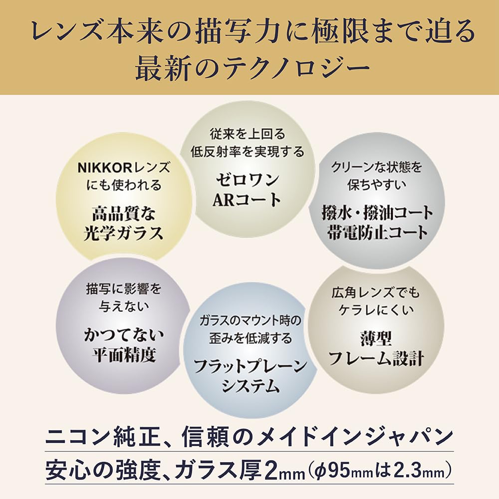 Nikon ARCREST II PROTECTION FILTER GOLD EDITION 82mm Alcrest 2 Interchangeable Lens Protective Filter with Antistatic Coat Gold Edition ARIIGL-PF82