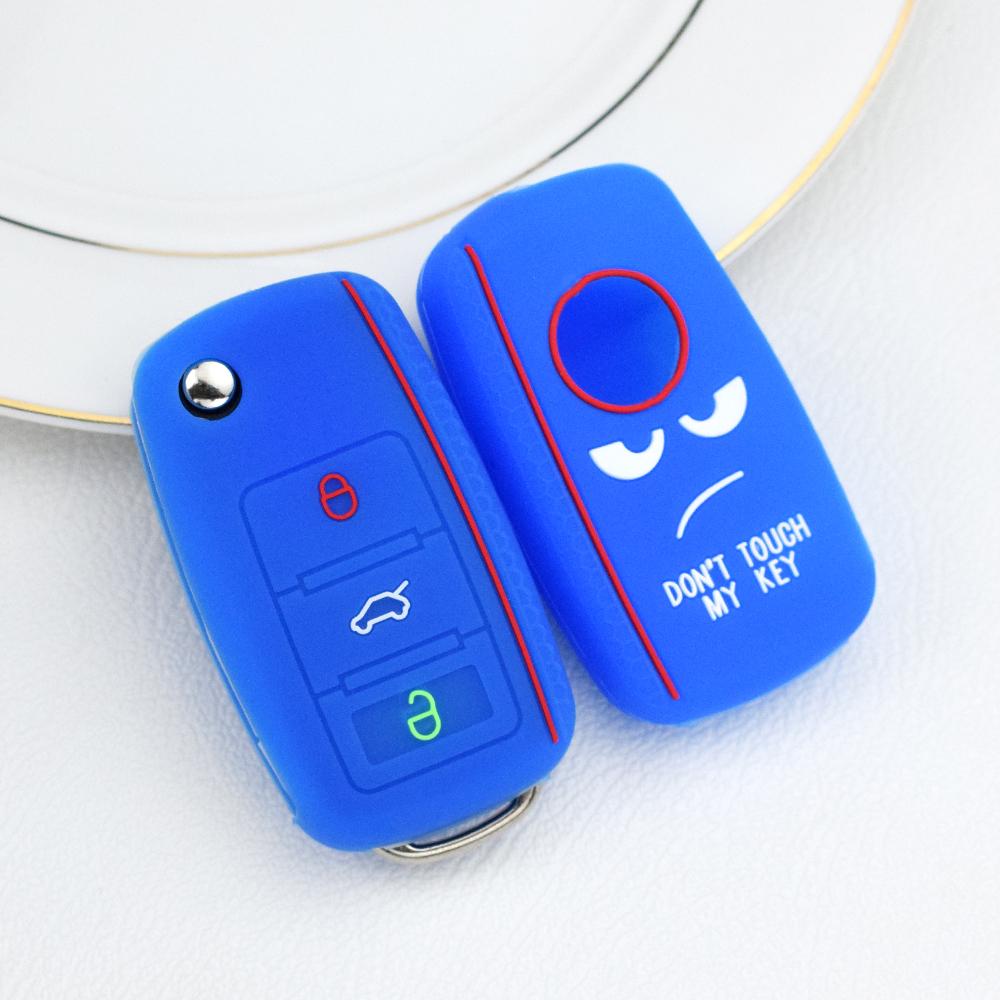 Силиконовый чехол для ключей с 3 кнопками, полная защита, чехол для ключей для VW Volkswagen Polo Tiguan Passat Golf Jetta Lavida Skoda Octavia