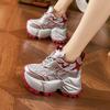 Платформенные кроссовки папа женские 2025 осень и зима новая серебристая небольшая внутренняя высота увеличение женская обувь универсальные повседневные спортивные туфли