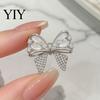 Coat Lapel Pin Rhinestone Bow Brooch, Cat Eye Stone Bowknot Pin, Sweater Brooch Cardigan Suits Clothing Accessories, Jewelry Gift for Women
