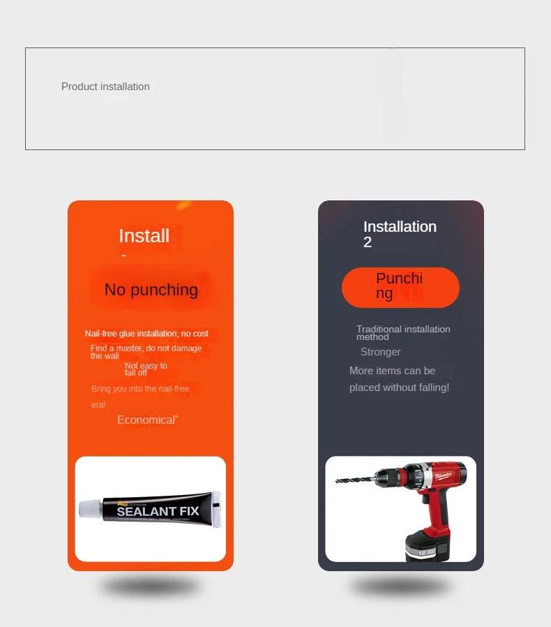 Полка-органайзер для ванной комнаты из древесины черного ореха, настенная, без сверления, для унитаза