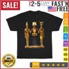 Egyptian Trinity Golden Horus Osiris and Isis Statue Vintage T Shirt Men Women