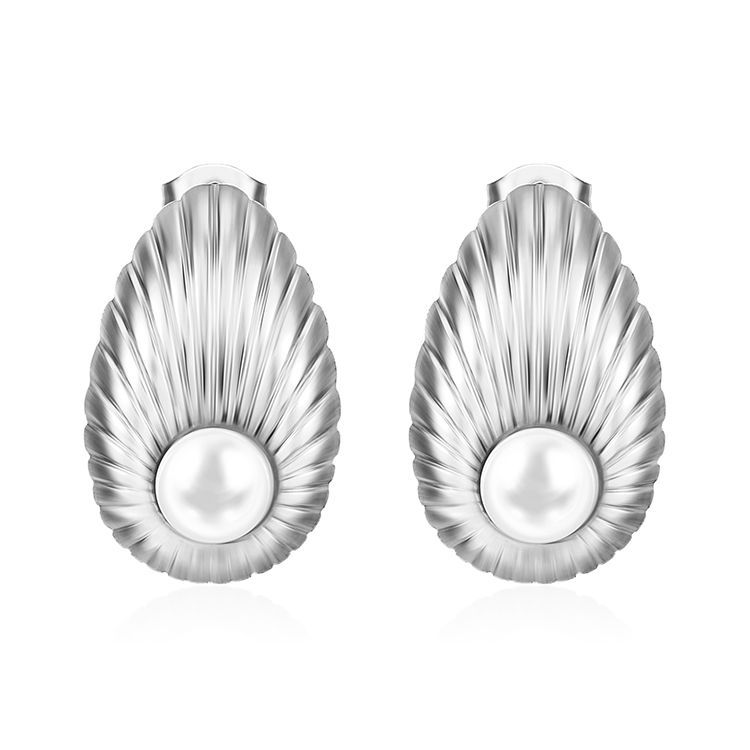 Премиум легкие роскошные серьги из нержавеющей стали с инкрустацией жемчугом женские трендовые универсальные серьги с покрытием 18 карат