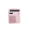 Calculator with Large LCD Tax Office Pink Not 12-Digit Display, Calculator, Solar/Battery-Powered, Use, (Batteries Included)