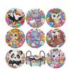 8 Pieces/set of Diamond Painted Animal Patterned Coasters, DIY Coasters with Holder, Suitable for Beginners and Adults, Art and Craft Supplies Gifts