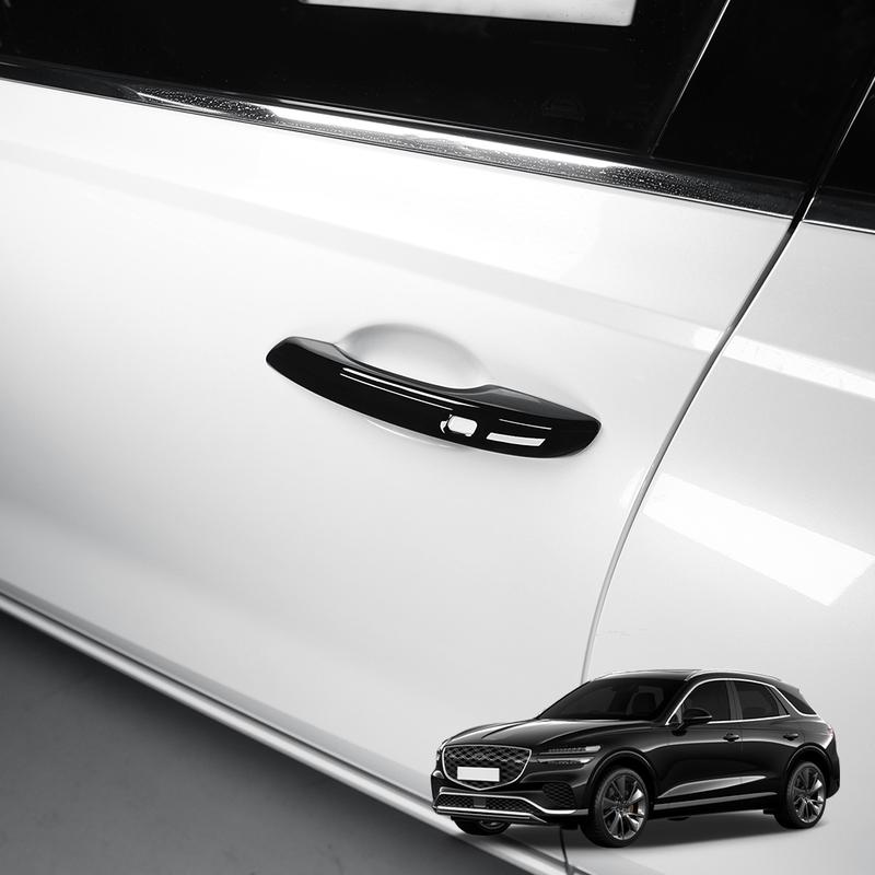 For Genesis GV70 -2026 Automotive Carbon Fiber Black ABS Exterior Door Handles Cover Trim Car Accessories LHD