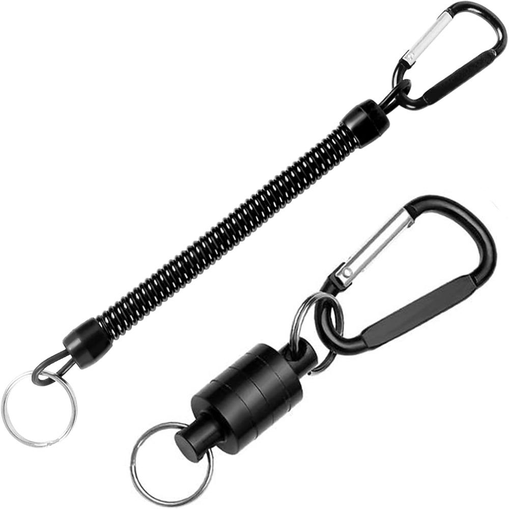 3PCS with Coiled Lanyard Fishing Net Release Clip Easy Attachment Landing Net Connector Fly Fishing