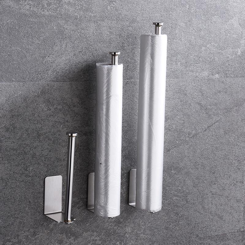 Stainless Steel Punch-Free Paper Towel & Toilet Roll Holder for Kitchen and Bathroom