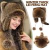 High Quality Natural Raccoon Fur Hat Winter Parent Ear Matching Feng Small Hat Cap Tail Child C Y8B9