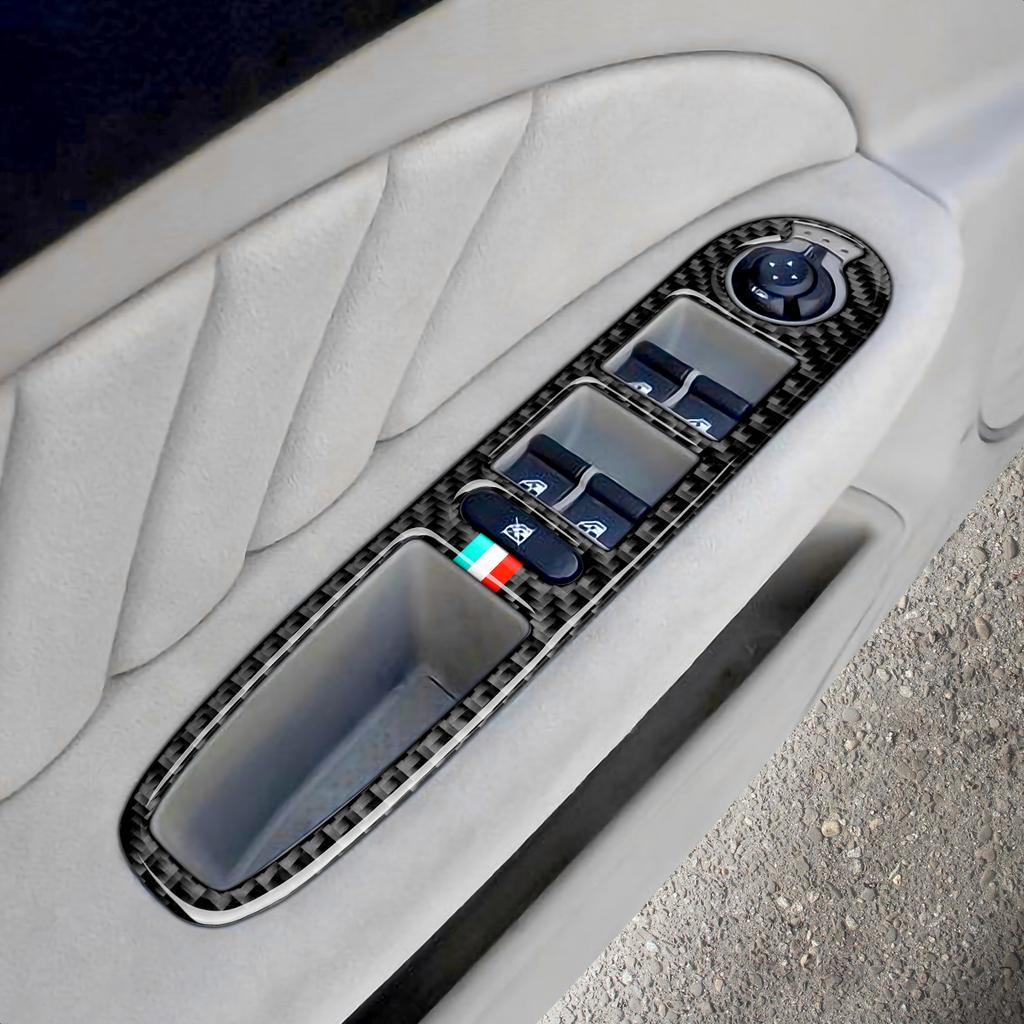Car Window Switch Stickers Carbon Fiber Trim For Compatible with Alfa Romeo 159 2004-2011