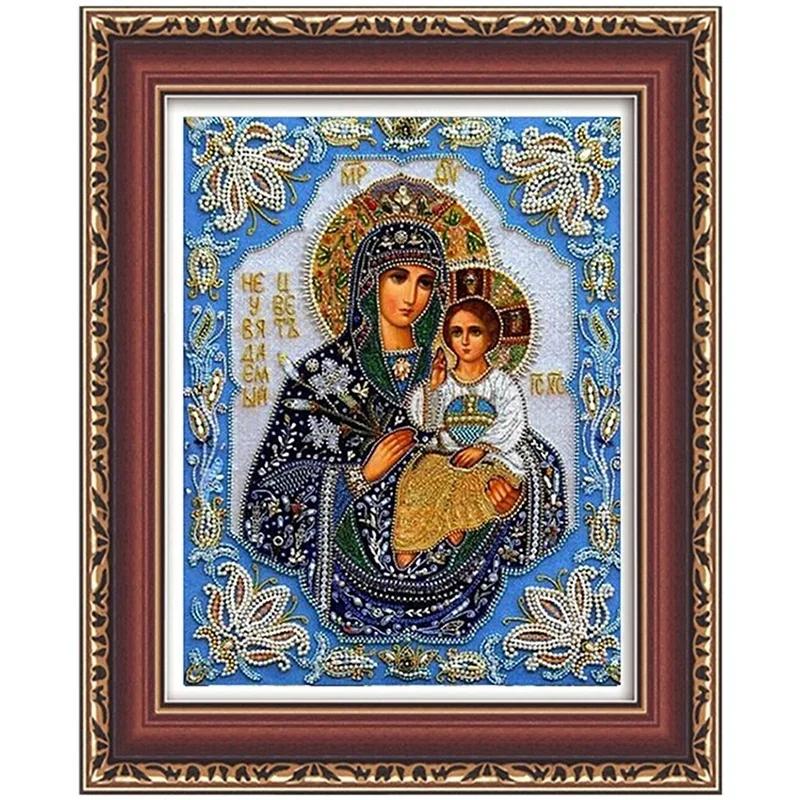 Holy Virgin Mary 5D DIY Diamond Painting Crystal Orthodox Icon Figurine Decorative Cross-stitch Fashion Religion Paintings