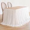 Tulle Table Skirt for Rectangular Tables 4/6/9ft Wrinkle Free Table Cloth with Tutu Skirt Reusable Tablecloth for Wedding Bridal Shower Birthday Party