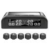 Temperature Warning Tire Pressure Monitoring System Solar TPMS With 6 External Sensors Car Tyre Pressure Monitor for   Truck RV