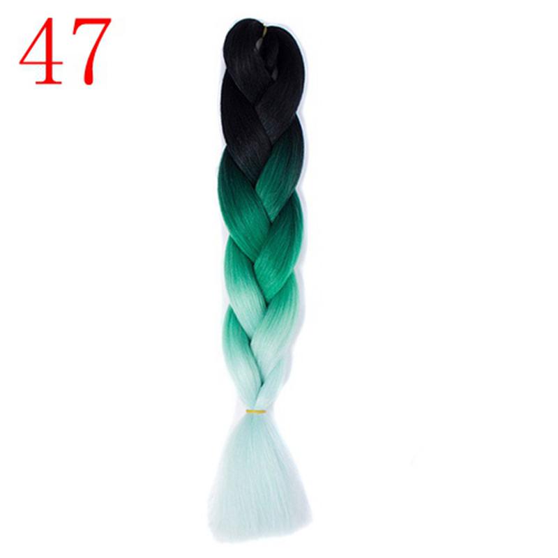Ombre Braiding Hair Extensions 24inch 115g Synthetic Jumbo Braids Hair Fiber Pink Purple Blue Green
