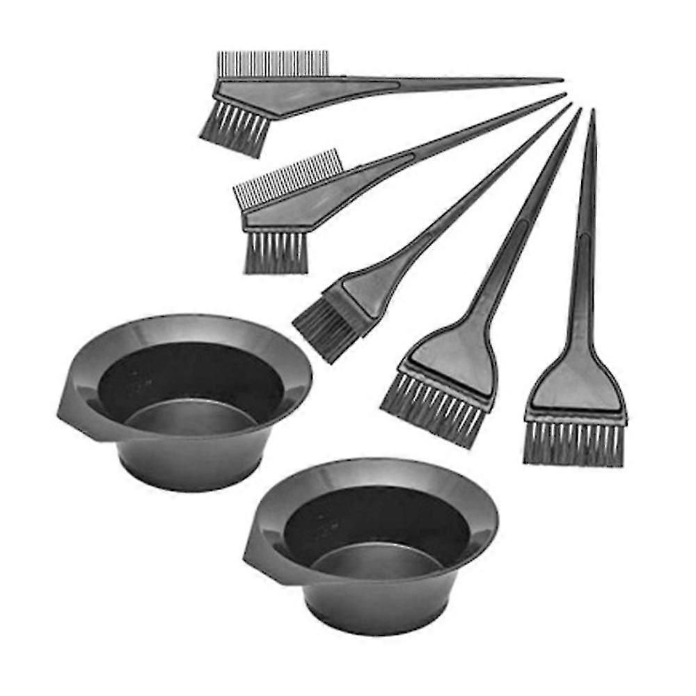 7-Piece Hair Dye Brush and Bowl Set - Reusable Mixing Bowls and Brushes for Easy Hair Coloring and DIY Beauty