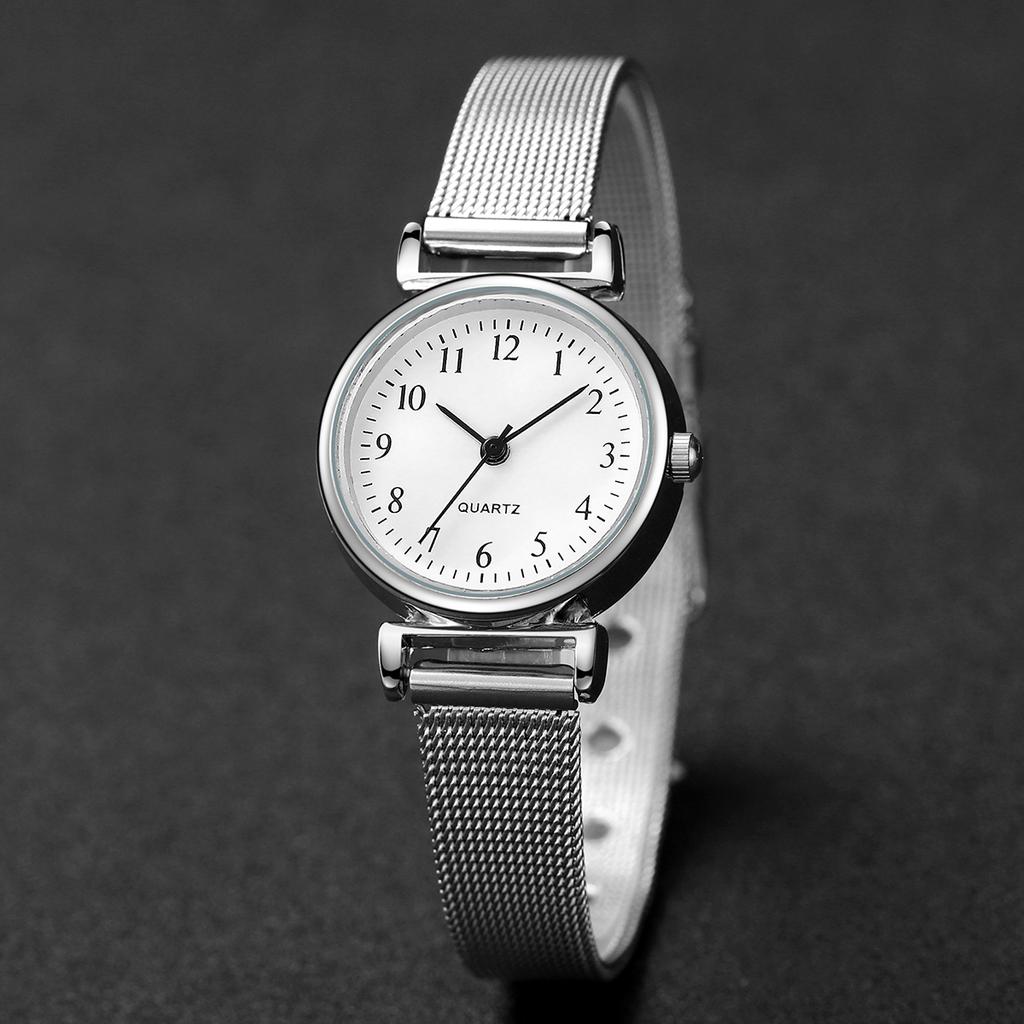 2 шт./компл. Модные женские часы, повседневные, сетчатый ремешок, круглый циферблат, кварцевые часы с браслетом в форме листьев(Коробка не входит)