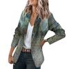Women's Jacket Long Sleeve Print Cardigan Collar Single Button Business & Leisure Top