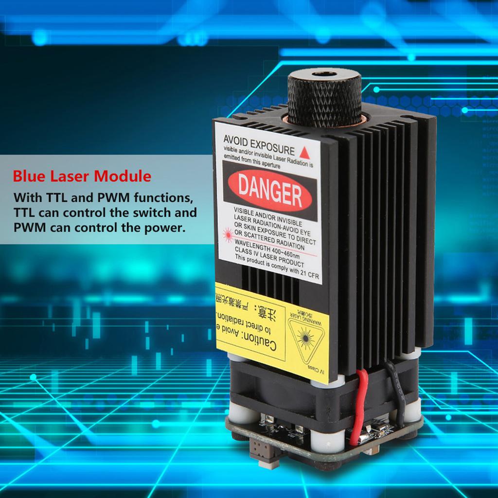 2.3 Вт 445 нм Фокусируемый Синий Лазерный Модуль TTL PWM+Адаптер Питания для DIY Лазерного Гравировщика