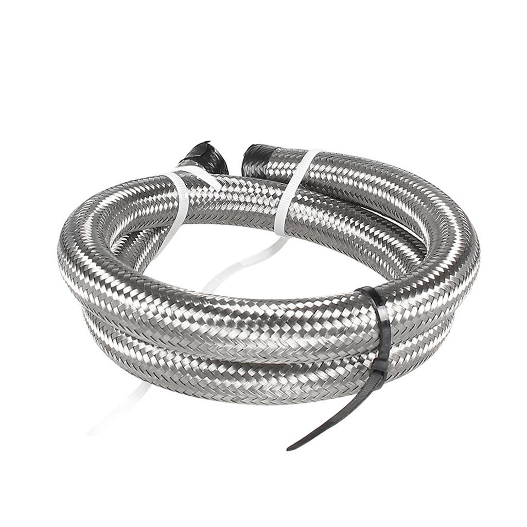 AN4 AN6 AN8 AN10 AN12 Fuel Line Hose,Nylon Braided Fuel Line Hose with Stainless Steel Mesh Reinforce Black