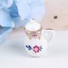 15Pcs Dollhouse Miniature Tableware Porcelain Ceramic Coffee Tea Cups Set Toys