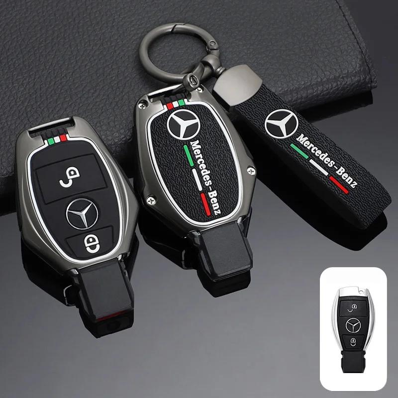 YWP4  Car Key Case Cover Protector Holder Shell Fob For Mercedes Benz A C E S G Class GLA CLA GLK GLC CLS W204 W463 W176 W251 W205 AMG