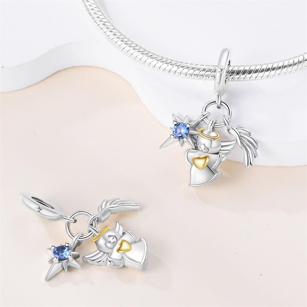 Authentic Charm Bead Charms copper Plated Religious Belief Collection Angel Set Bead Charms Compatible With Bracelets Women Jewellery Making Diy Gift