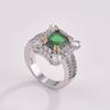 925 Sterling Silver Emerald Zircon Ring For Women Charm Wedding Jewelry Party Gift