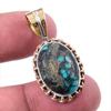 Натуральный тибетский бирюзовый драгоценный камень 925 проба цельное серебро двухцветный кулон 1,25'' f5m82